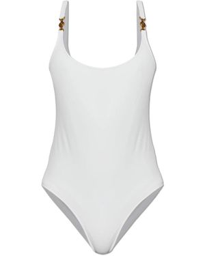 Versace Badmode ,Wit ,Leer Badpak Uit Één Stuk