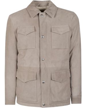 Eleventy Suede Shirt Jacket - Bruin