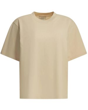 Loulou de Saison Tops ,Roze ,Katoen Telanto Katoenen Mock Neck T-Shirt - Naturel