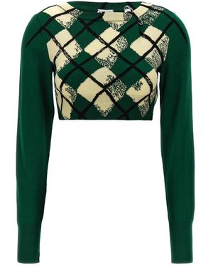 Burberry Stilvolle Strickwaren Für Männer Und Frauen - Grün