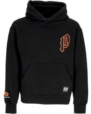 Propaganda Hoodies & Sweatvesten ,Zwart ,Katoen Zwarte Hoodie Met Geborduurd Logo