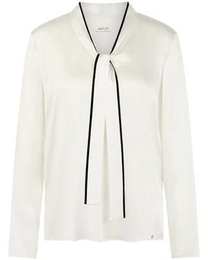 Marc Cain Overhemden ,Relaxed Zijde-Mix Blouse - Wit