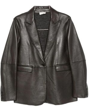 P.A.R.O.S.H. Jassen ,Bruin ,Leer Maciock 26 Leren Blazer - Zwart