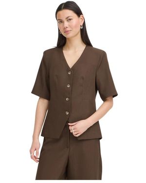 Ichi Overhemden ,Bruin ,Leer Blouses