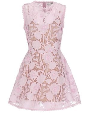 Self-Portrait Kleedjes ,Roze ,Leer Lace Mini Jurk