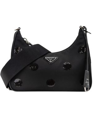 Prada Tassen ,Zwart ,Leer Re-Edition 2005 Schoudertas