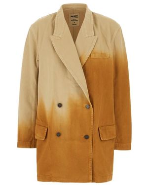 Uma Wang Double-Breasted Coats - Natural
