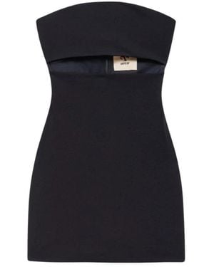 Aniye By Kleedjes ,Zwart ,Polyester Mini Jurk Met Bandeau-Halslijn En Cut-Out Detail