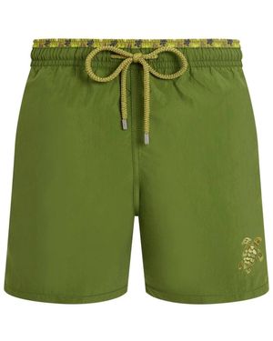 Vilebrequin Swim Shorts Bicolor Micro Ronde Des Tortues - Groen