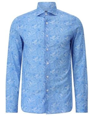 Fedeli Casual Shirts - Blauw