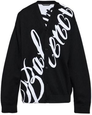 Balenciaga Logo Cardigan - Schwarz