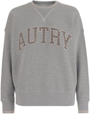 Autry Grauer Baumwoll-Logosweatshirt