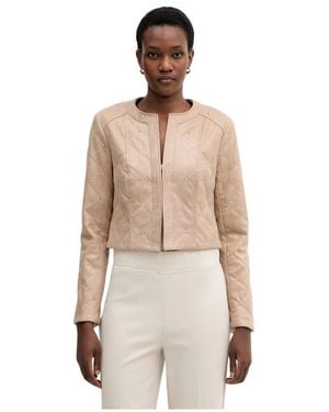 Joseph Ribkoff Cropped Geknoopte Casual Jas - Naturel