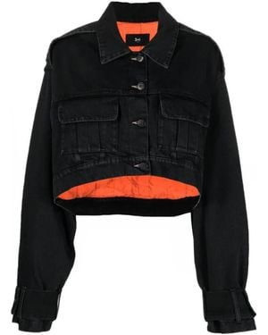 3x1 Giacca di jeans nera corta - Nero