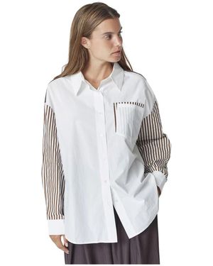 co'couture Miocc Stripe Shirt Bluse 45042 - Grijs