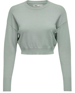 ONLY Cropped Strickpullover - Grün