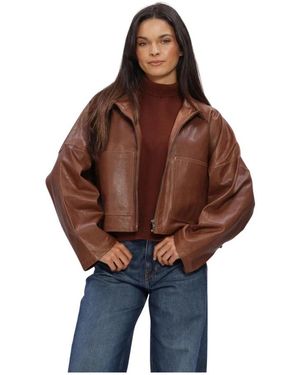 DRYKORN Jassen ,Bruin ,Leer Elstow Jacket