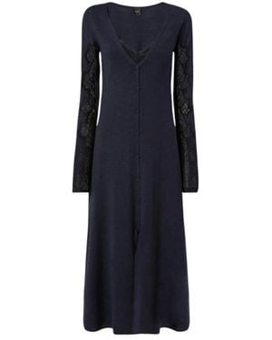 Pinko Midi Gebreide Jurk - Blauw