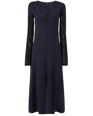 Pinko Midi Gebreide Jurk - Blauw