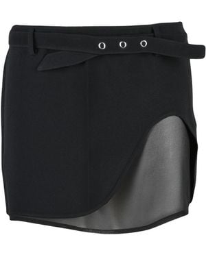 The Attico Viscose Blend Riem Minirok - Zwart