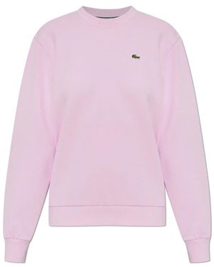 Lacoste Relaxed Fit Piqué Crew Neck Sweatshirt - Roze