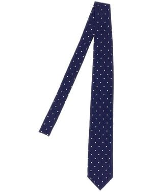 Tom Ford Satin Maulbeerseide Krawatte Mit Perlen Tupfenmuster - Blau