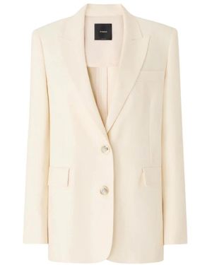 Pinko Jassen ,Leer Faith Jacket - Naturel