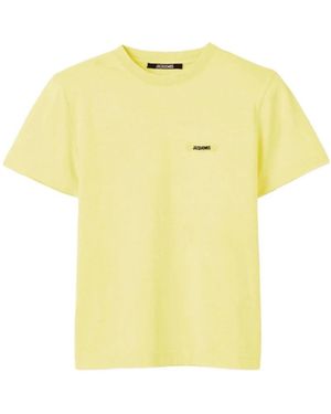 Jacquemus Tops ,Geel ,Katoen Gros Grain T-Shirt Met Korte Mouwen