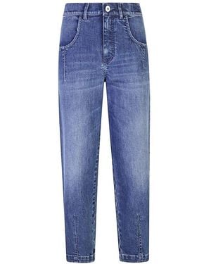 Eleventy Denim Hose Mit Bundfalten - Blau