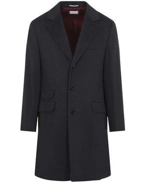 Brunello Cucinelli Lichte Wollen Overjas - Blauw