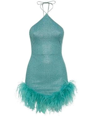 Oséree Lumière Plumage Mini Jurk - Blauw