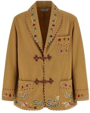 Bode Feather Runner Smoking Jacket - Braun