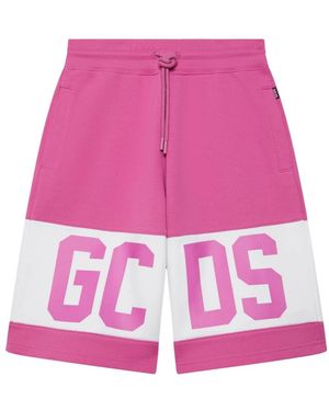 Gcds Korte Broeken ,Roze ,Katoen Band-Logo Shorts