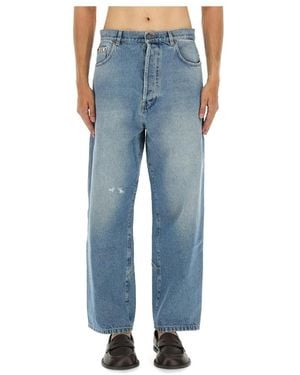 Moschino Jeans ,Blauw ,Katoen Logo-Patch Jeans