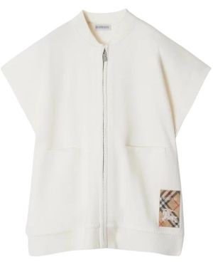 Burberry Cape Met Ruitprint - Wit