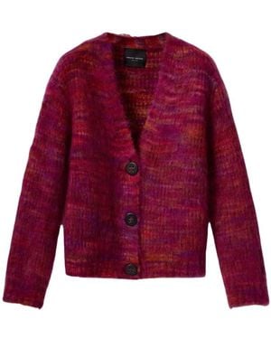 Roberto Collina Truien & Vesten ,Veelkleurig ,Wol Cardigan - Rood