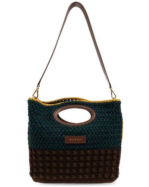 Marni Woll-Tasche Mit Logo - Schwarz