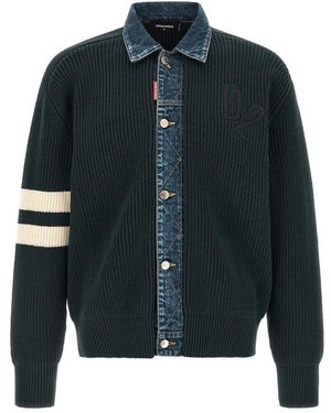 DSquared² Denim Mix D2 Cardigan - Blau