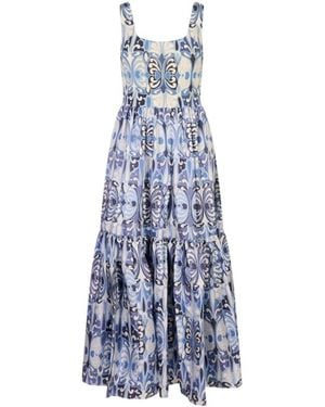La DoubleJ Kleedjes ,Veelkleurig ,Maxi Kleedjes - Blauw