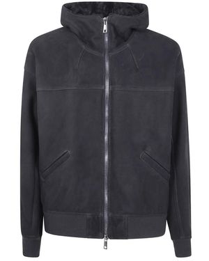 Giorgio Brato Velours Oversized Kapuzenpullover - Schwarz
