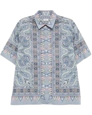 Etro Overhemden Met Korte Mouwen - Blauw