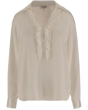 HER SHIRT HER DRESS Zijden Overhemd Met Ruchedetail - Grijs