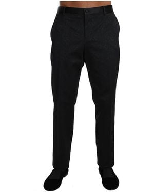 Dolce & Gabbana Wool Stretch Dress Trousers Trousers - Black