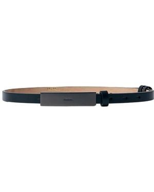 Max Mara Leder Logo Plaque Gürtel Schnalle - Blau