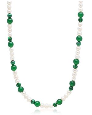 Nialaya Perlen-Choker Mit Grünem Aventurin Und Malachit