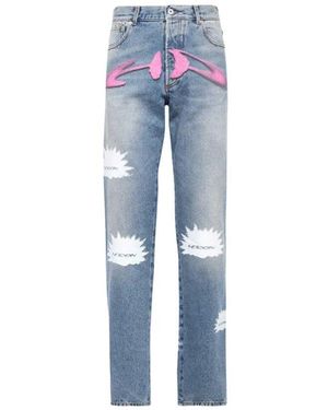 Heron Preston Stylische 5-pocket-jeans mit kontrastnähten - Blau