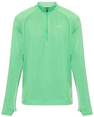 Nike Fitness ,Groen ,Polyester Stride Dri-Fit 1/4-Zip Running Top