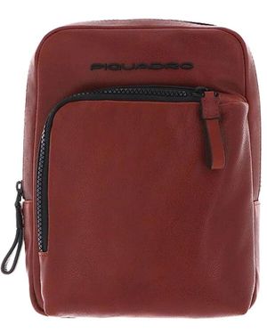 Piquadro Braune Herren Ipad Mini Tasche - Rot