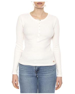 Levi's Overhemden ,Katoen Dry Goods Henley Waffle Top Met Lange Mouwen - Wit