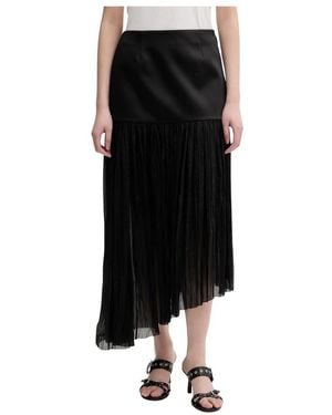 Miss Sixty Ausgestellter Midirock Aus Satin - Schwarz